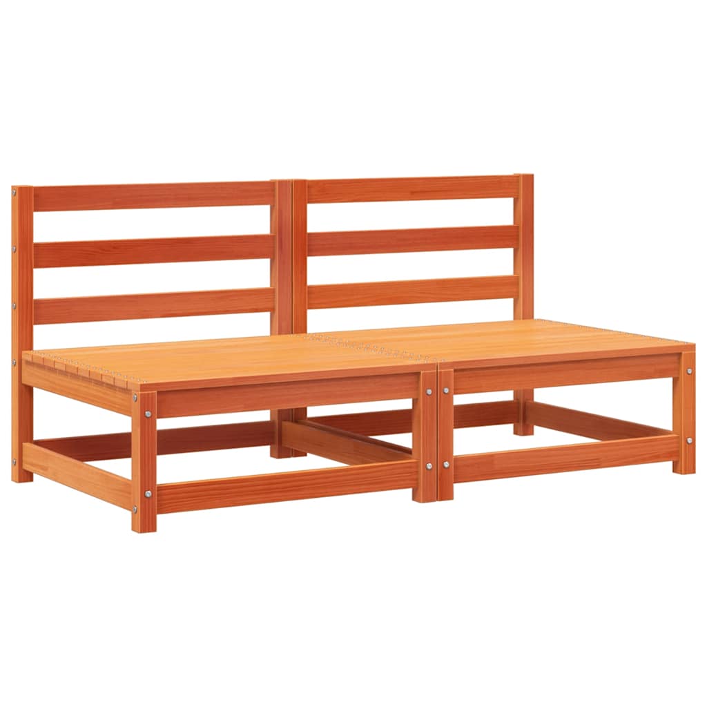 Tuinbank zonder armleuning 2 st 70x70x67 cm grenenhout wasbruin – afbeelding 2