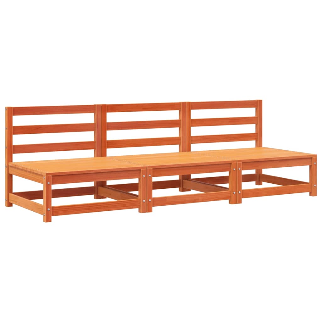 Tuinbank zonder armleuning 3 st 70x70x67 cm grenenhout wasbruin – afbeelding 2