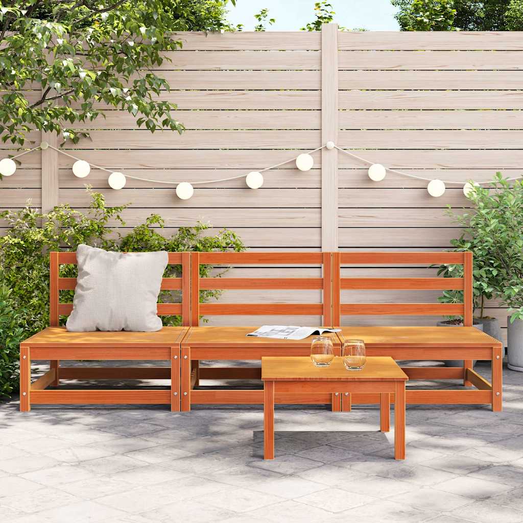 Tuinbank zonder armleuning 3 st 70x70x67 cm grenenhout wasbruin – afbeelding 3