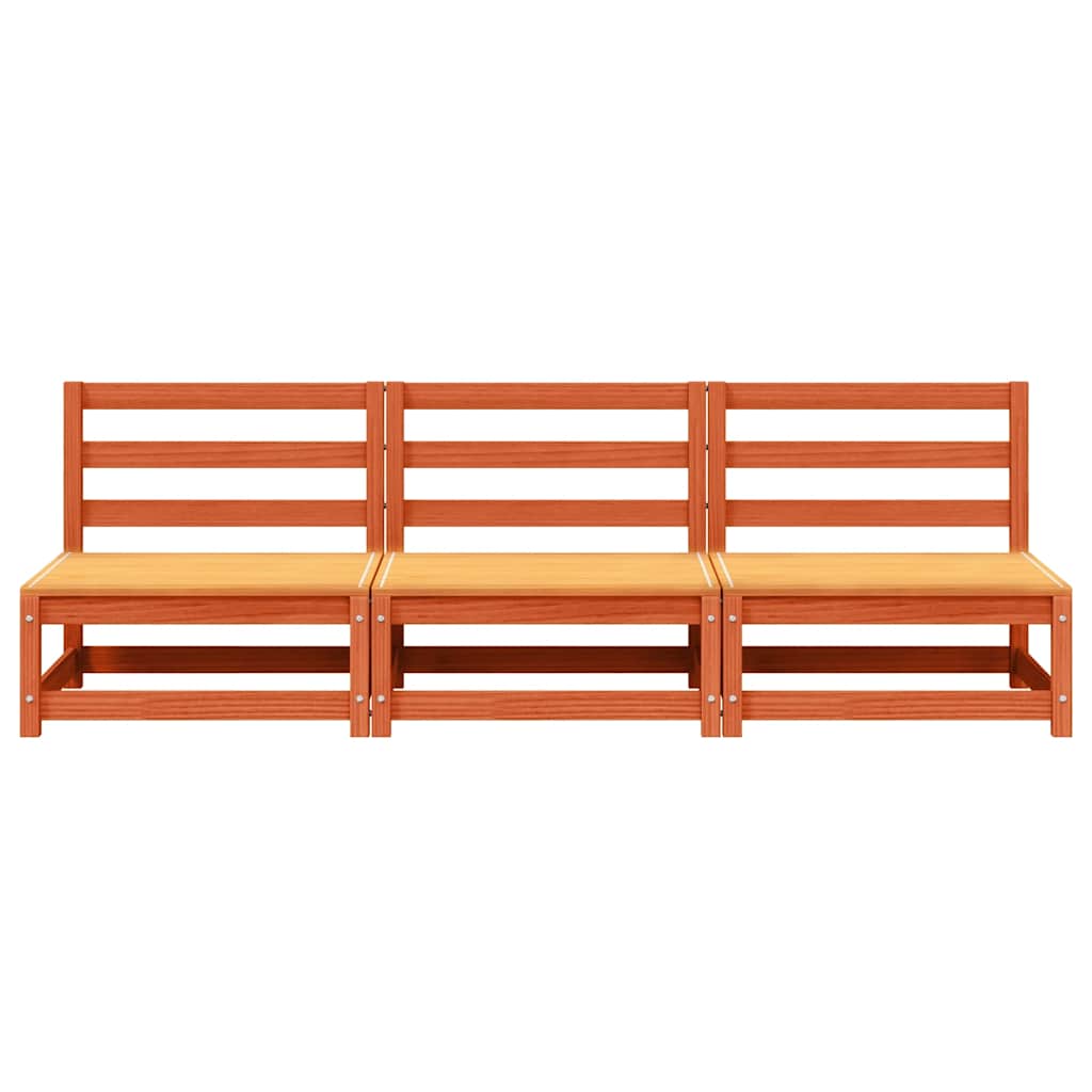 Tuinbank zonder armleuning 3 st 70x70x67 cm grenenhout wasbruin – afbeelding 5