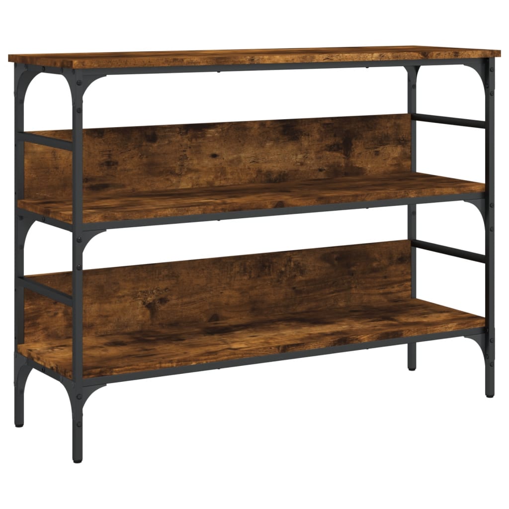 Wandtafel 100x32x75 cm bewerkt hout gerookt eikenkleurig – afbeelding 2