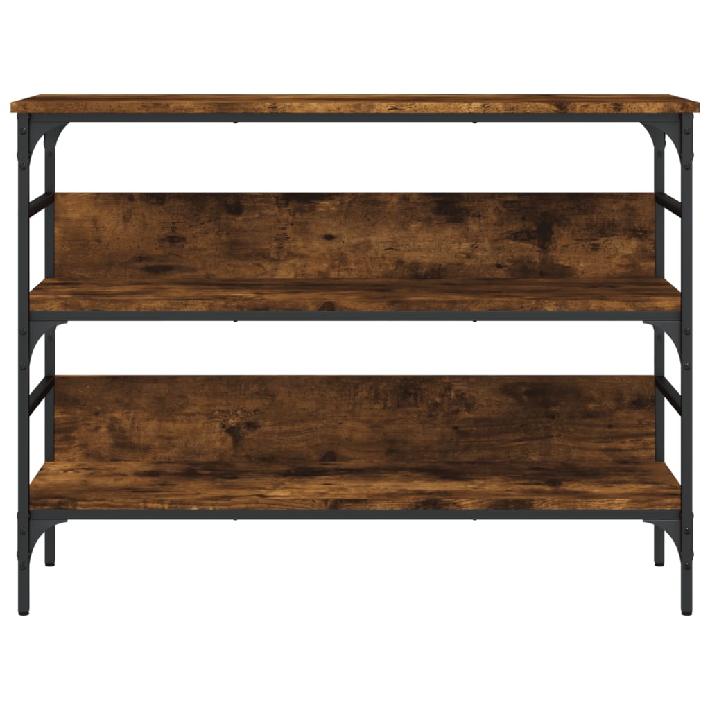 Wandtafel 100x32x75 cm bewerkt hout gerookt eikenkleurig – afbeelding 4