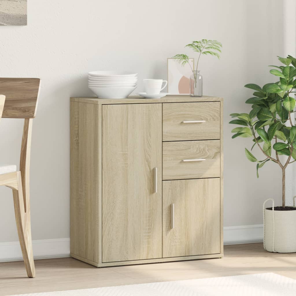 Dressoir 60x31x70 cm bewerkt hout sonoma eikenkleurig – afbeelding 3