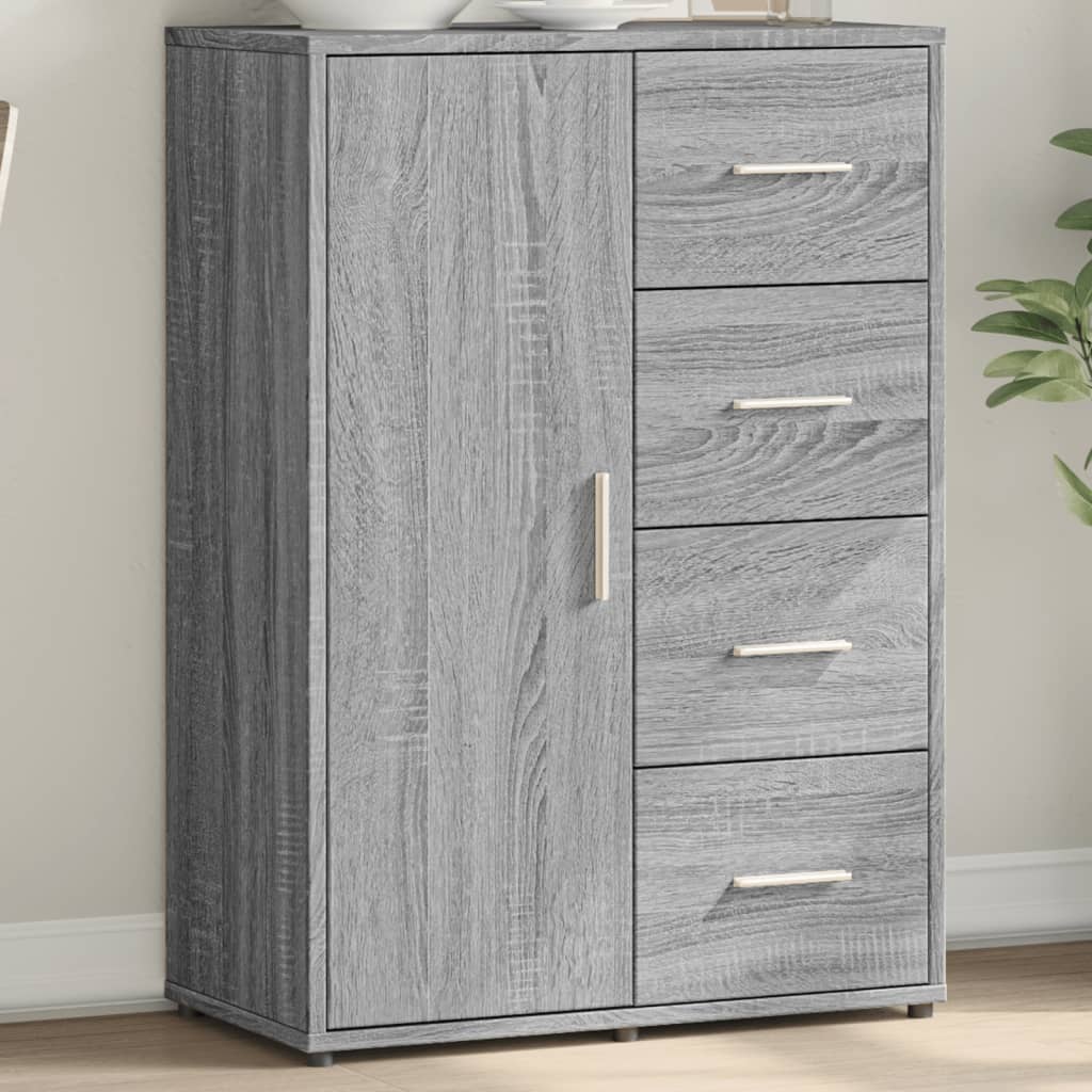 Dressoir 60x31x84 cm bewerkt hout grijs sonoma eikenkleurig