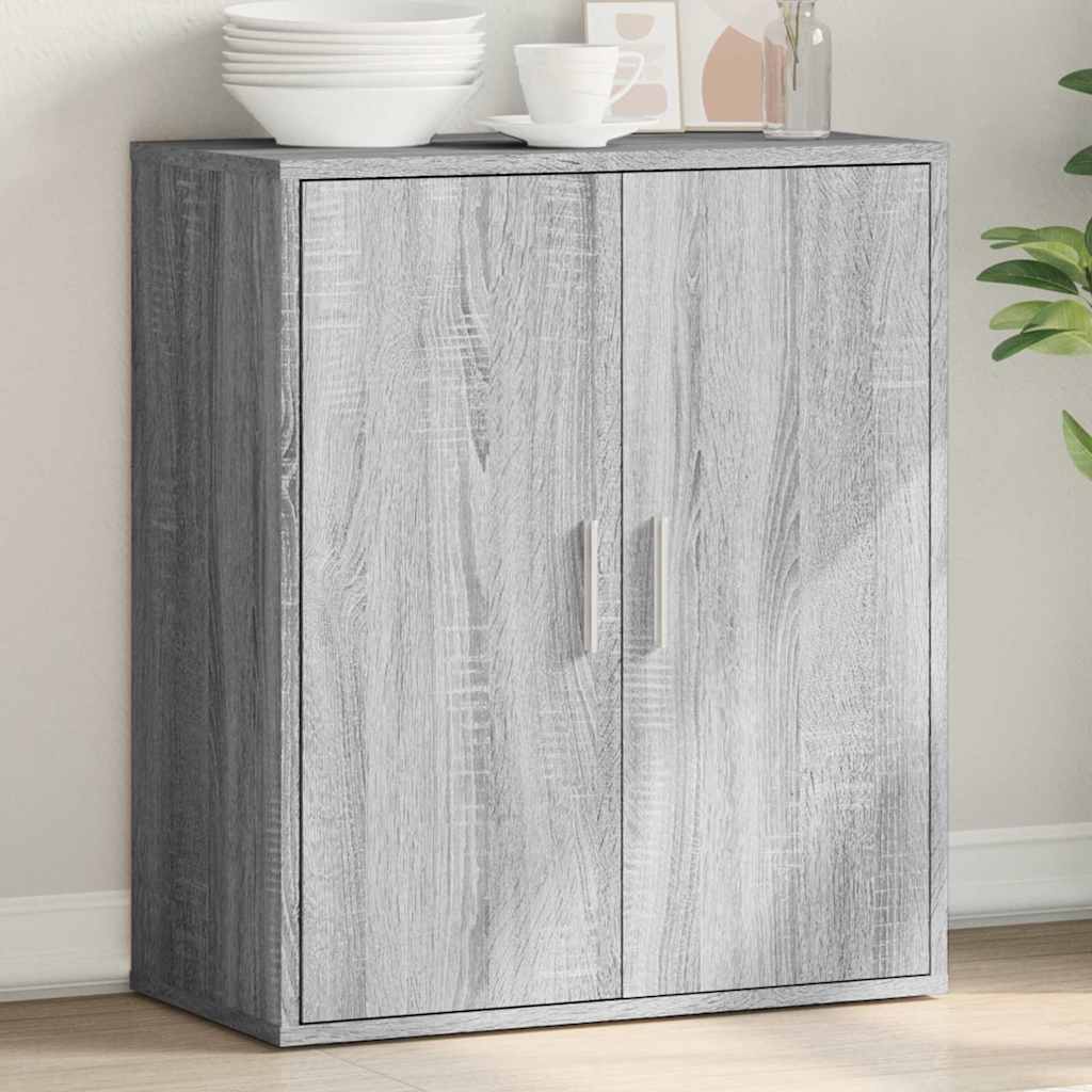 Dressoir 79x38x80 cm bewerkt hout grijs sonoma