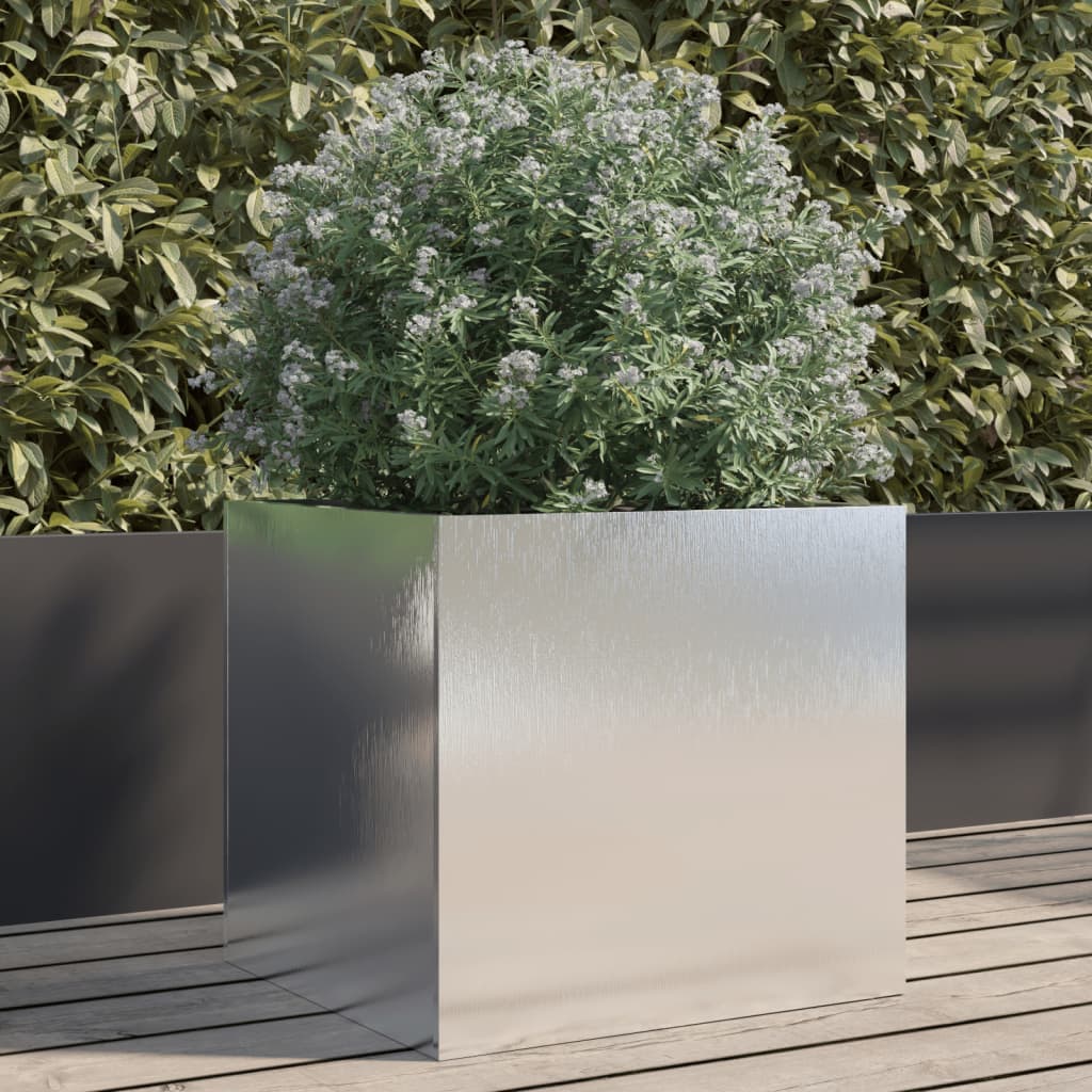 Plantenbak 42x40x39 cm roestvrij staal zilverkleurig