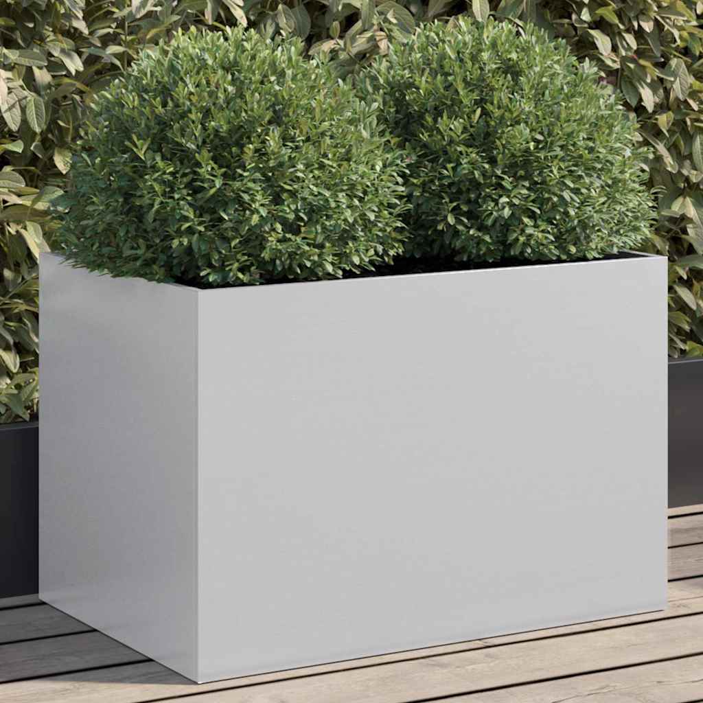 Plantenbak 62x40x39 cm gegalvaniseerd staal zilverkleurig