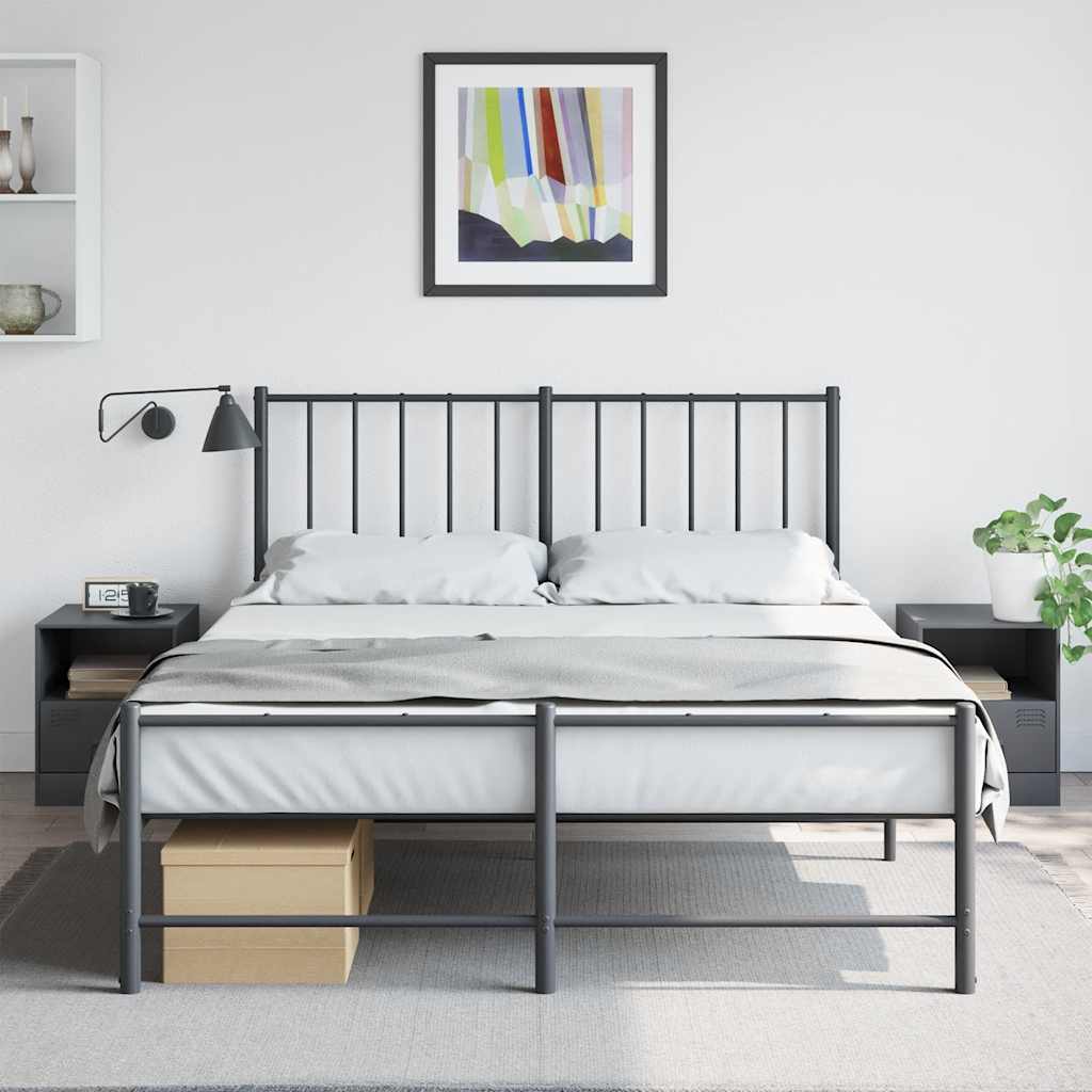Nachtkastjes 2 st 34,5x39x44 cm staal antracietkleurig