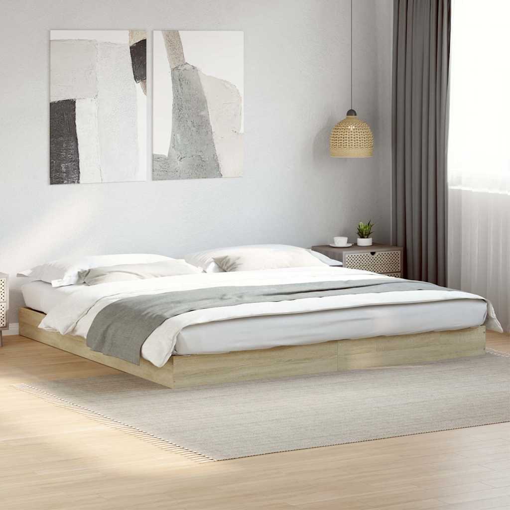Bedframe zonder matras hout sonoma eikenkleurig 180x200 cm – afbeelding 1