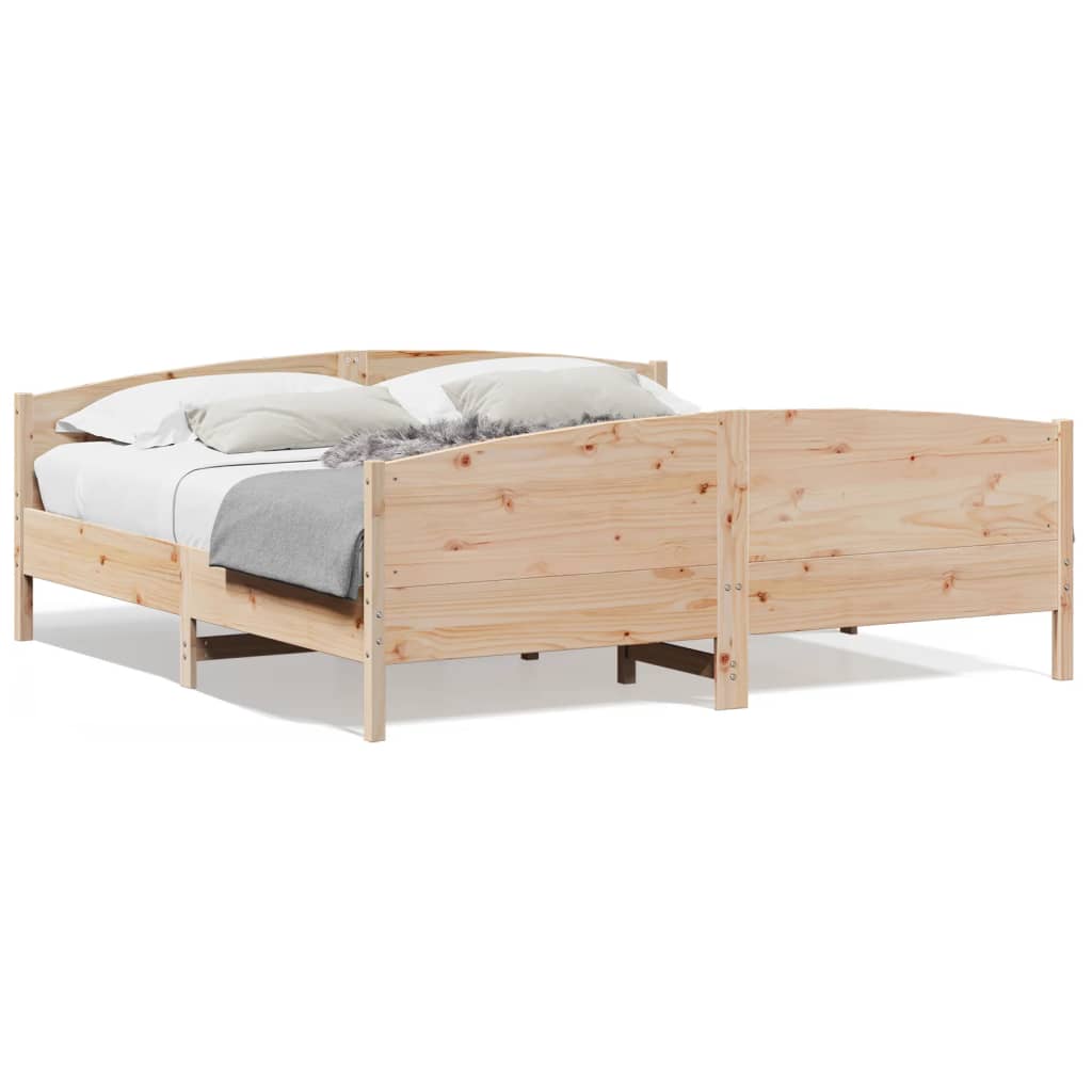 Bedframe met hoofdbord massief grenenhout 180x200 cm – afbeelding 1