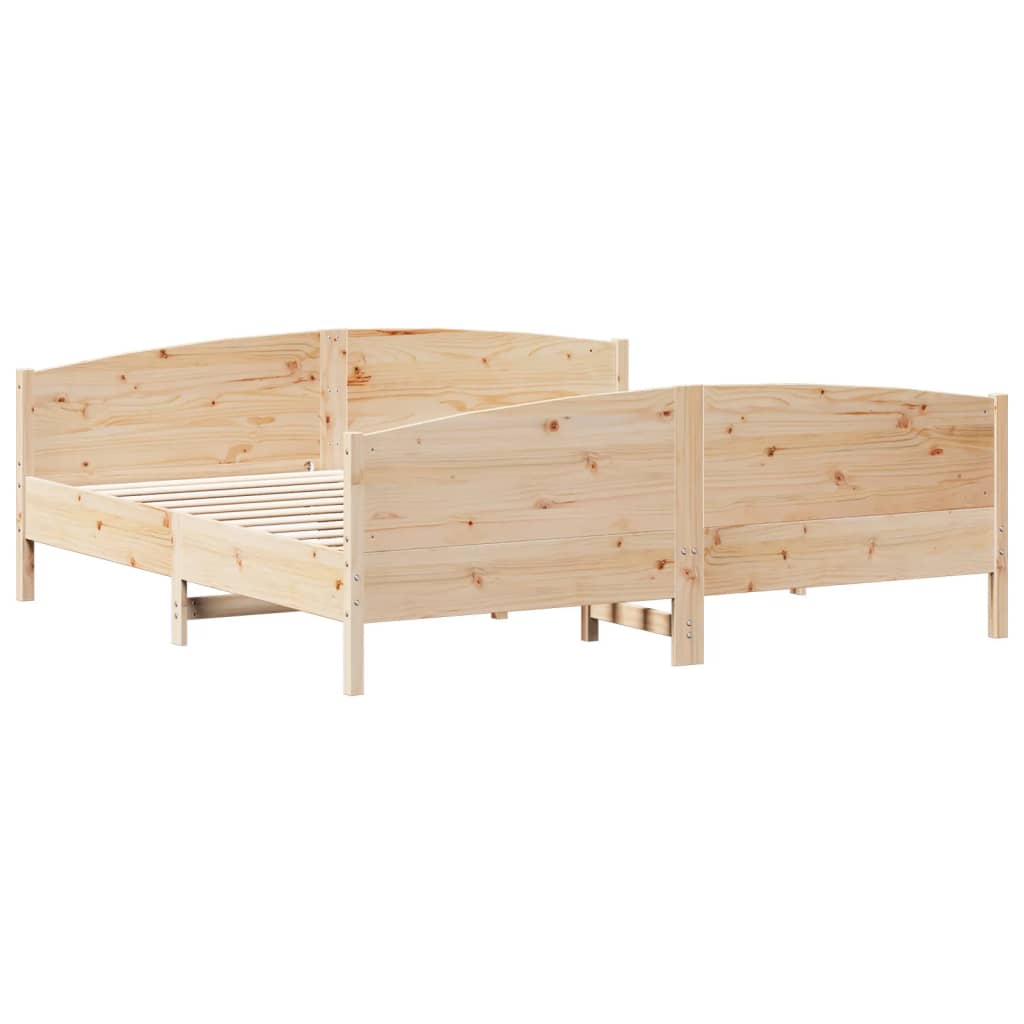 Bedframe met hoofdbord massief grenenhout 180x200 cm – afbeelding 2