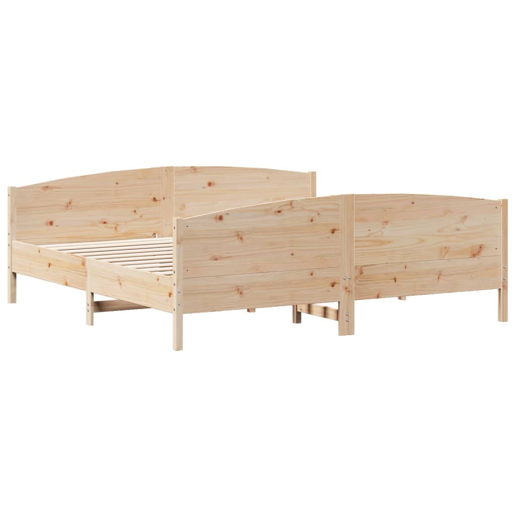 Bedframe met hoofdbord massief grenenhout 180x200 cm – afbeelding 6