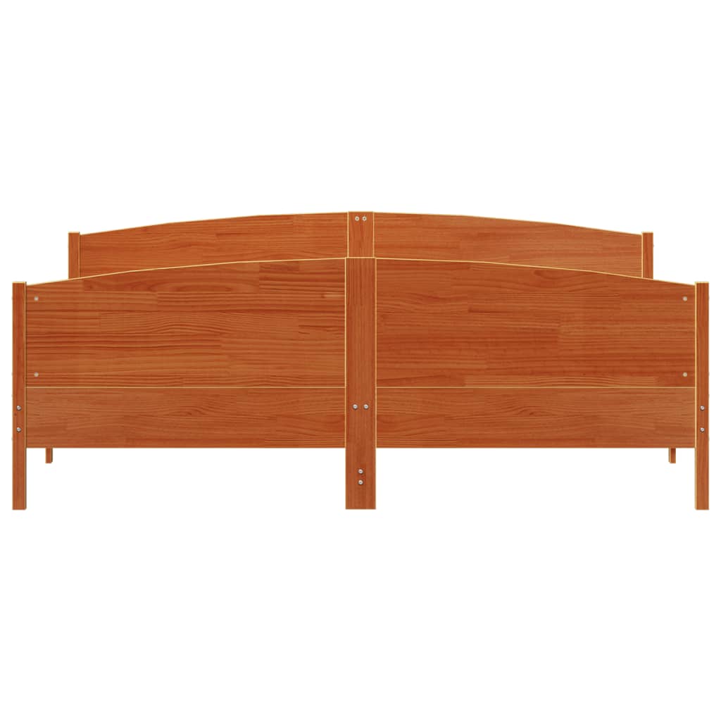 Bedframe met hoofdbord massief grenenhout wasbruin 180x200 cm – afbeelding 4
