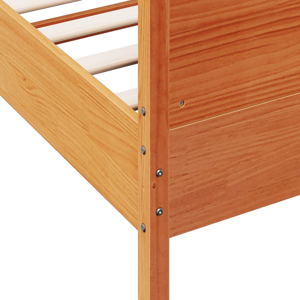 Bedframe met hoofdbord massief grenenhout wasbruin 180x200 cm – afbeelding 7