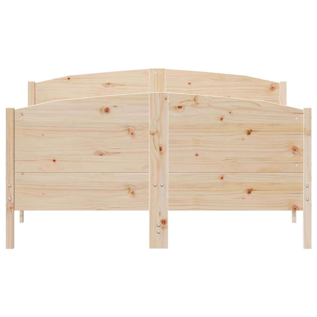 Bedframe met hoofdbord massief grenenhout wit 140x200 cm – afbeelding 4