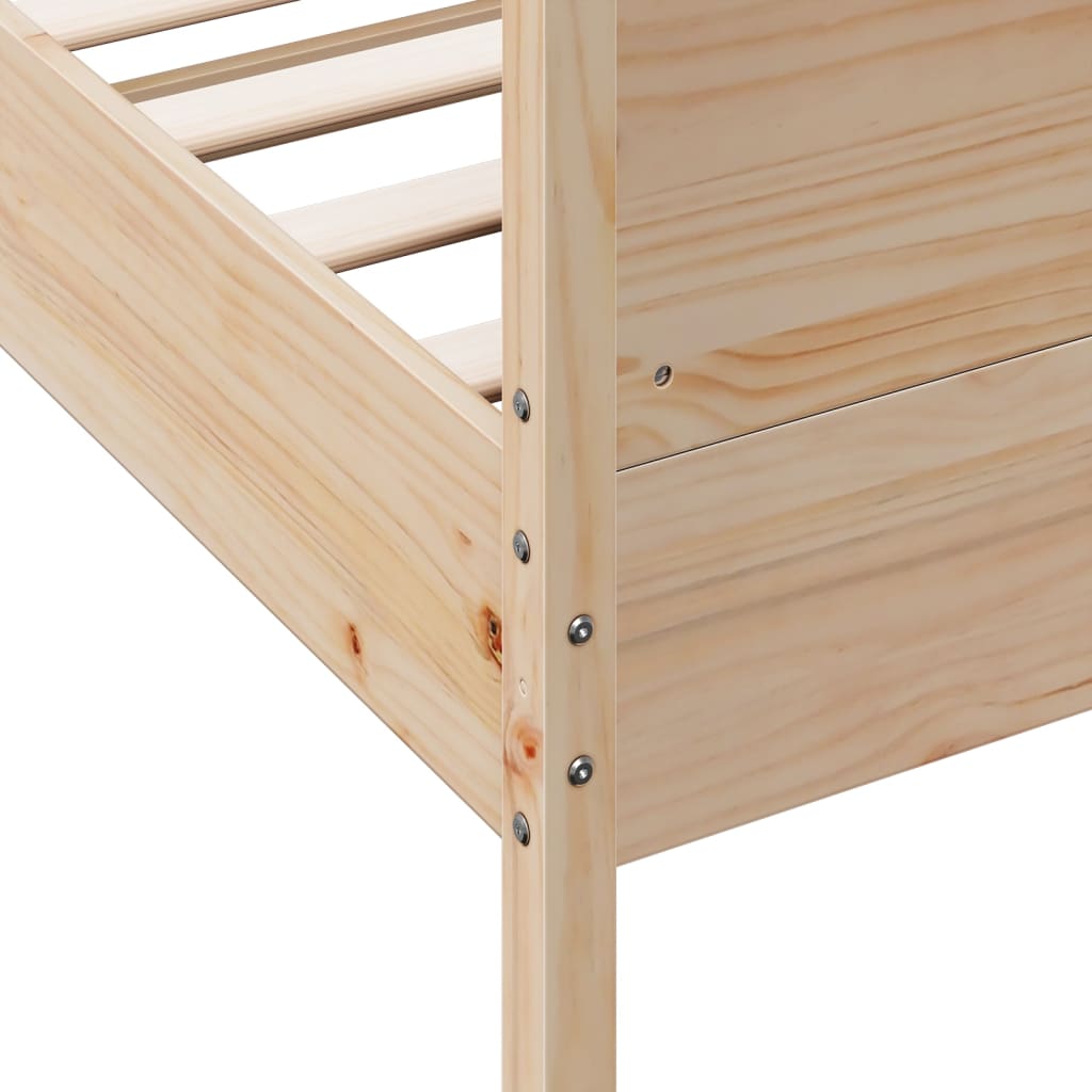 Bedframe met hoofdbord massief grenenhout wit 140x200 cm – afbeelding 7