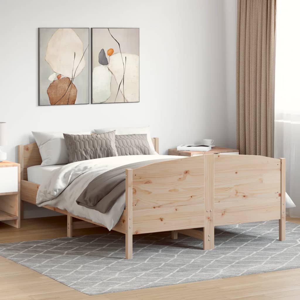 Bedframe met hoofdbord massief grenenhout 120x190 cm – afbeelding 3