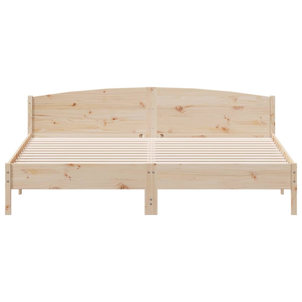Bedframe met hoofdbord massief grenenhout 200x200 cm – afbeelding 4