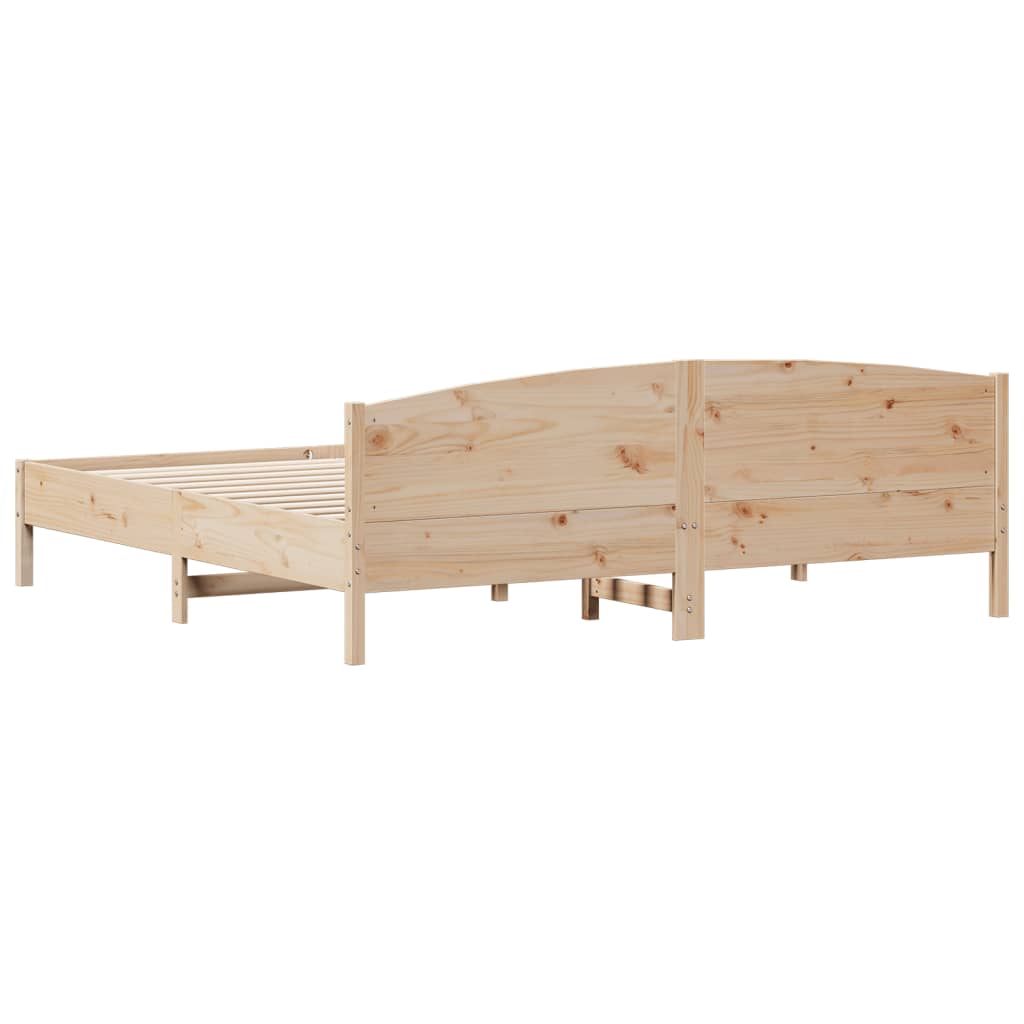 Bedframe met hoofdbord massief grenenhout 200x200 cm – afbeelding 6