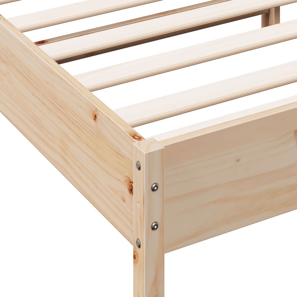 Bedframe met hoofdbord massief grenenhout 200x200 cm – afbeelding 7