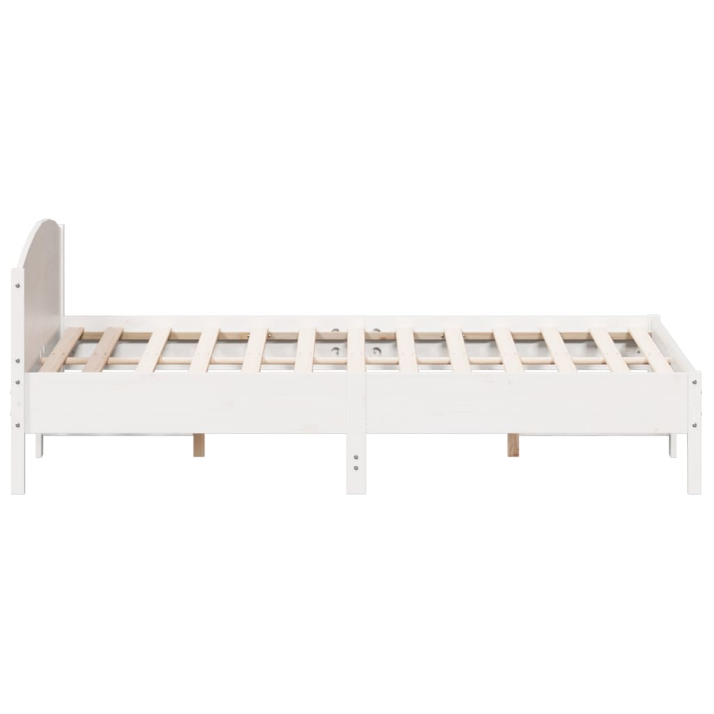 Bedframe met hoofdbord massief grenenhout wit 180x200 cm – afbeelding 5
