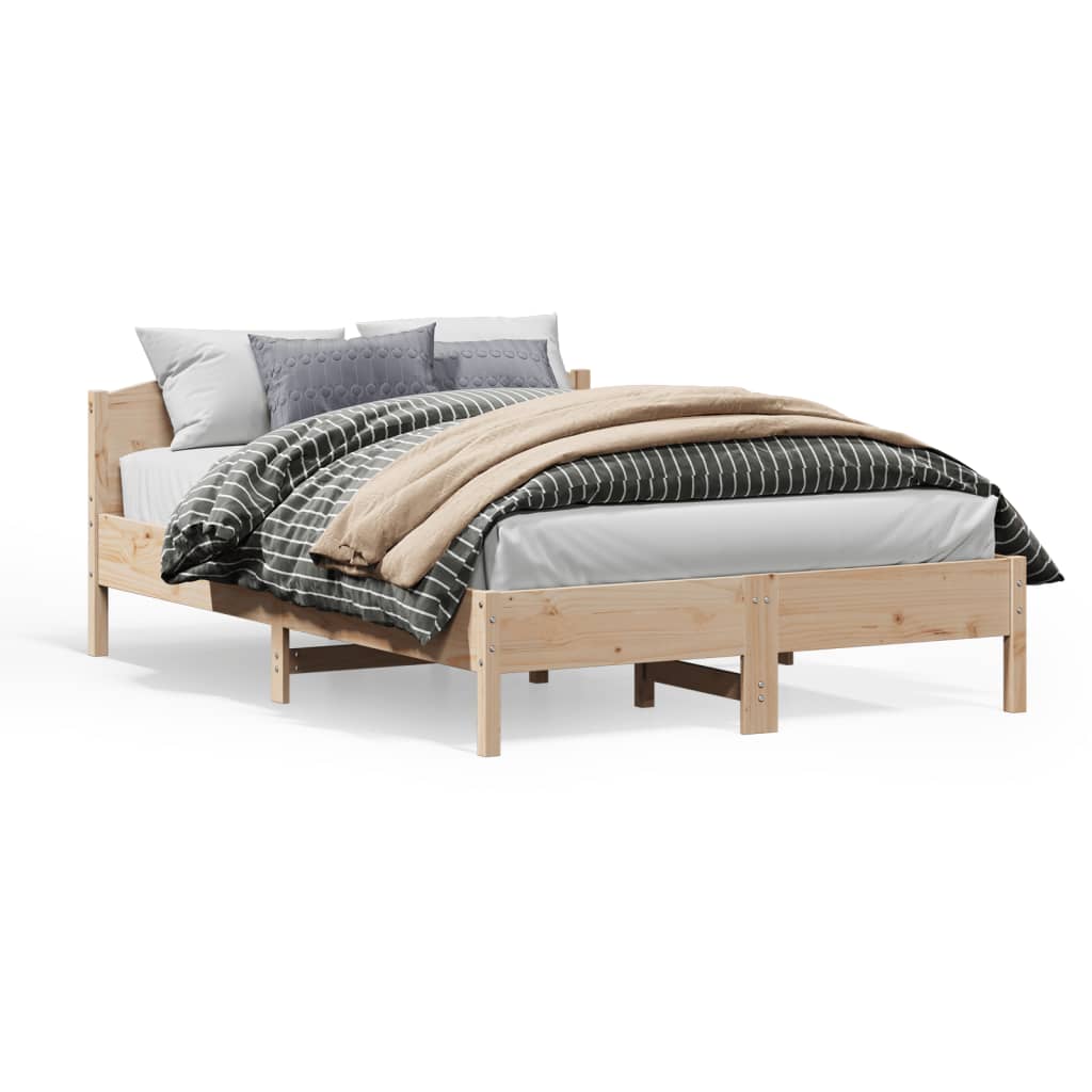 Bedframe met hoofdbord massief grenenhout 160x200 cm – afbeelding 1
