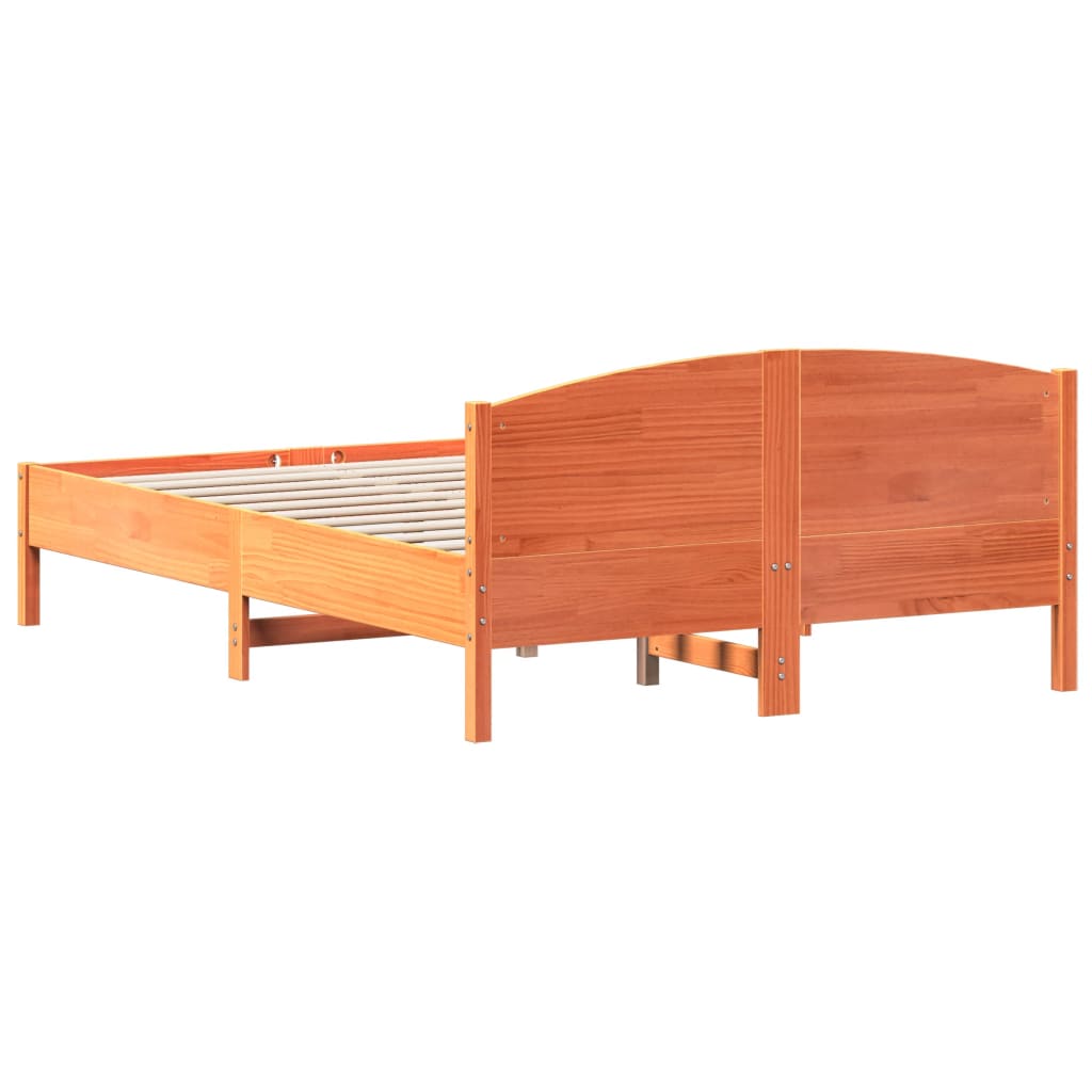 Bedframe met hoofdbord massief grenenhout wasbruin 160x200 cm – afbeelding 6