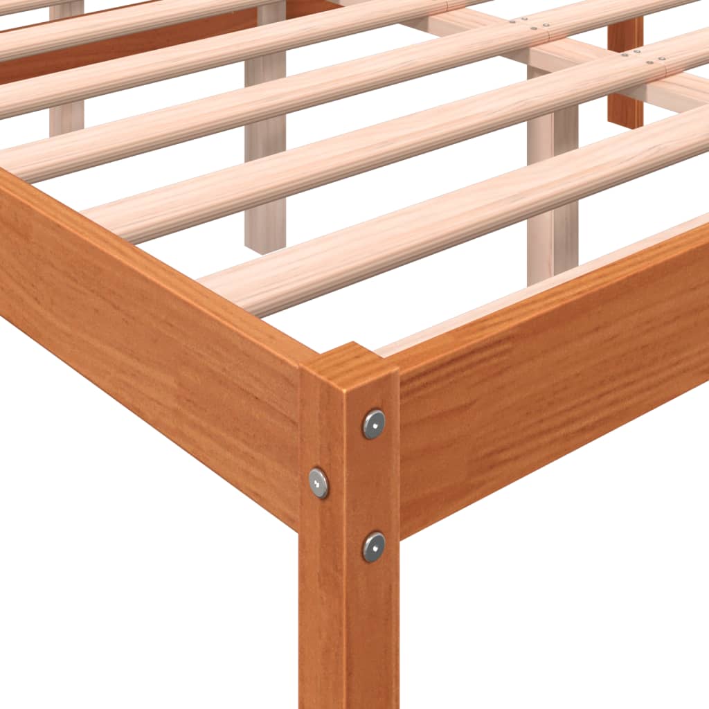 Seniorenbed 135x190 cm massief grenenhout wasbruin – afbeelding 7