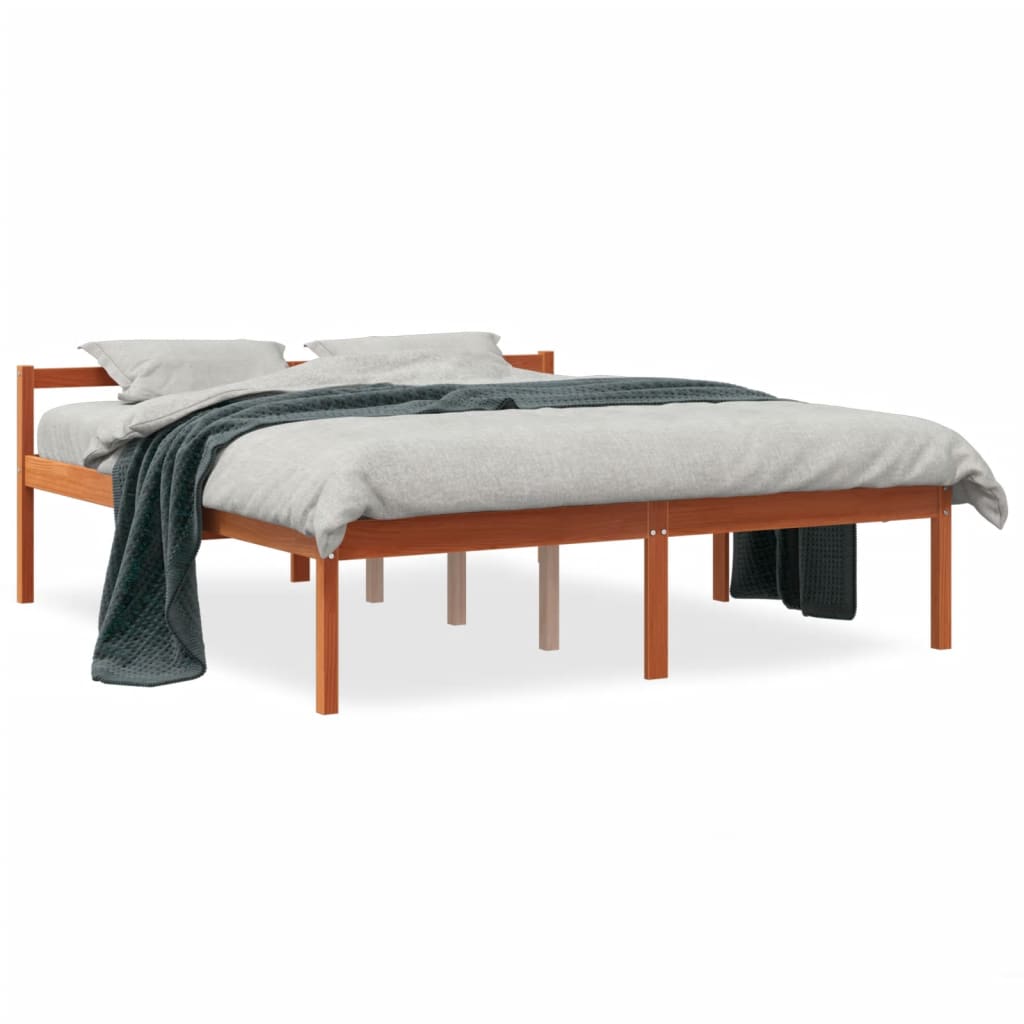 Seniorenbed massief grenenhout wasbruin 160x200 cm – afbeelding 2