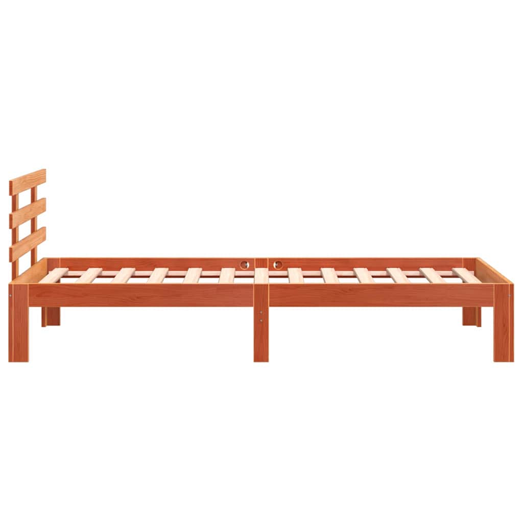 Bedframe zonder matras massief grenenhout wasbruin 100x200 cm – afbeelding 5