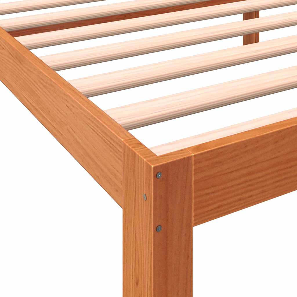 Bedframe zonder matras massief grenenhout wasbruin 100x200 cm – afbeelding 7