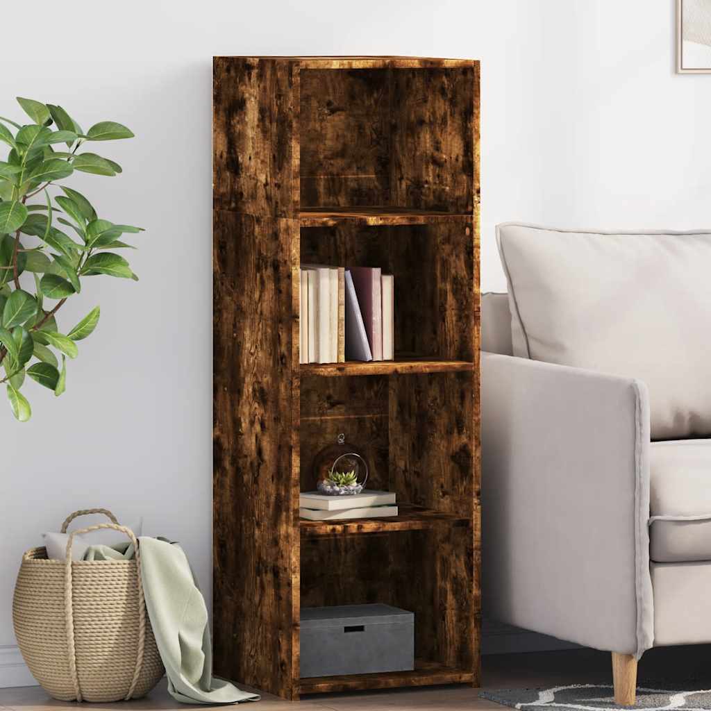 Hoge kast 40x41x124 cm bewerkt hout gerookt eikenkleurig