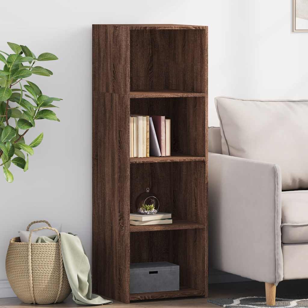 Hoge kast 40x41x124 cm bewerkt hout bruin eikenkleur