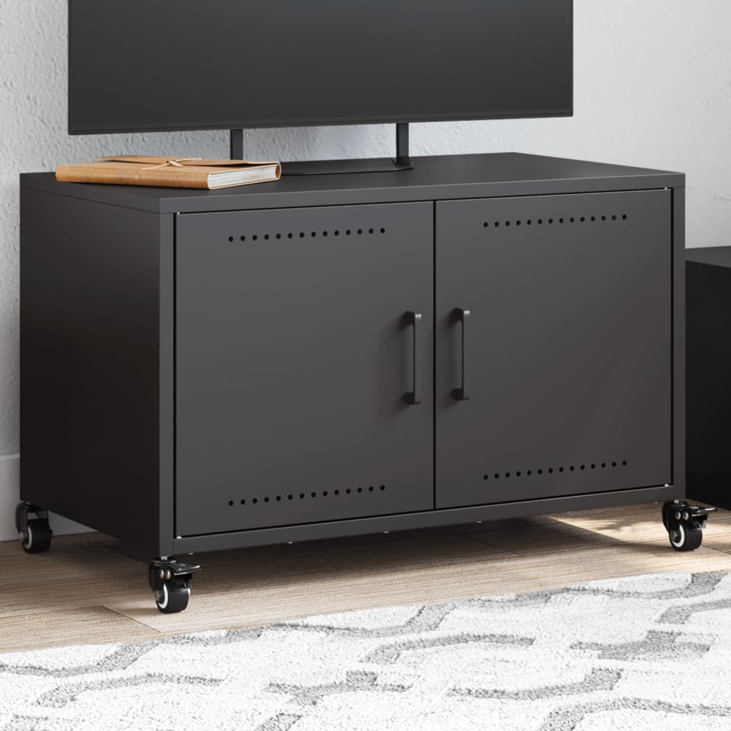 Tv-meubel 68x39x43,5 cm staal zwart