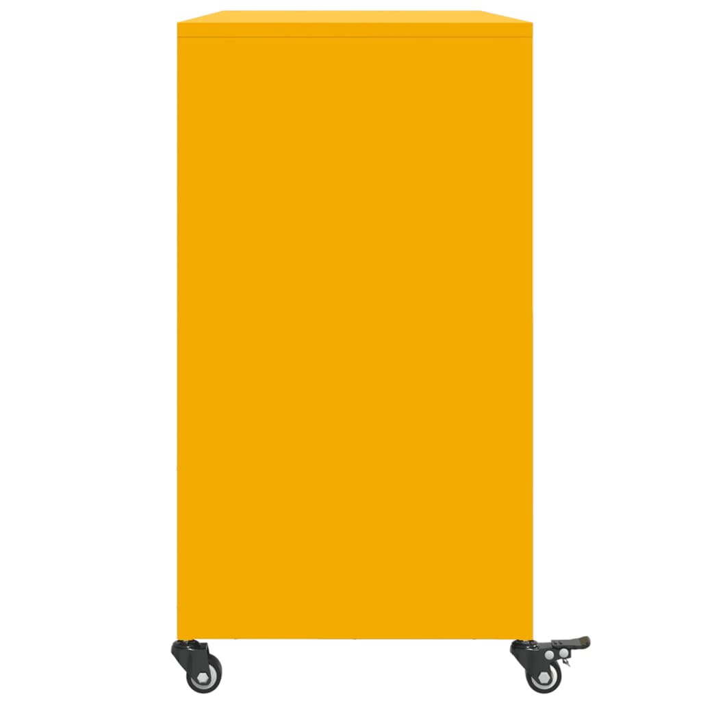 Dressoir 100,5x39x72 cm staal mosterdgeel – afbeelding 7