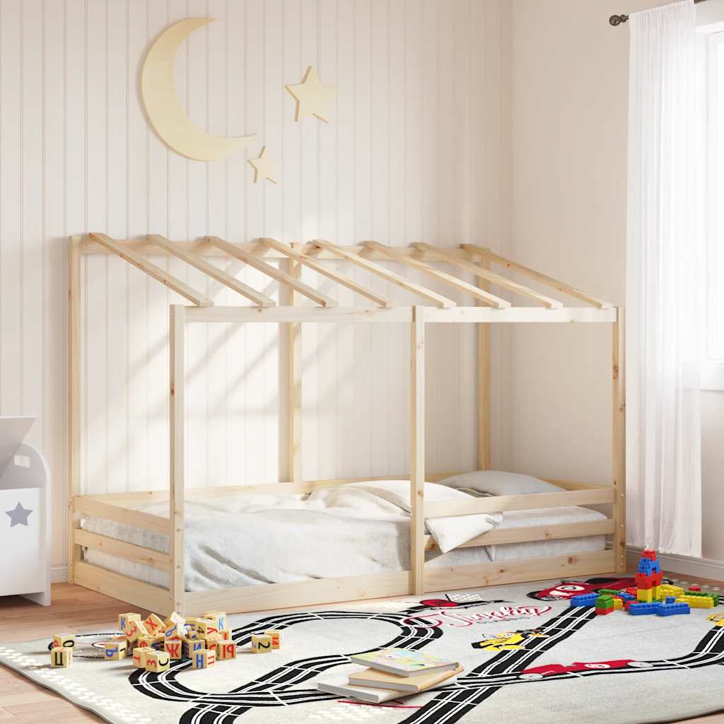 Kinderbed met bedhuis 80x200 cm massief grenenhout – afbeelding 1