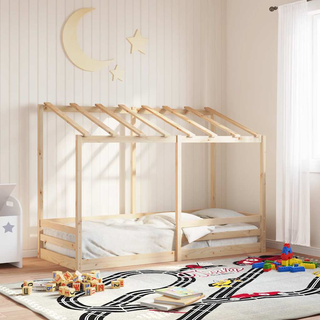 Kinderbed met bedhuis 90x190 cm massief grenenhout – afbeelding 1