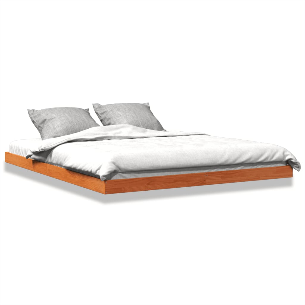 Bedframe massief grenenhout wasbruin 150x200 cm – afbeelding 2