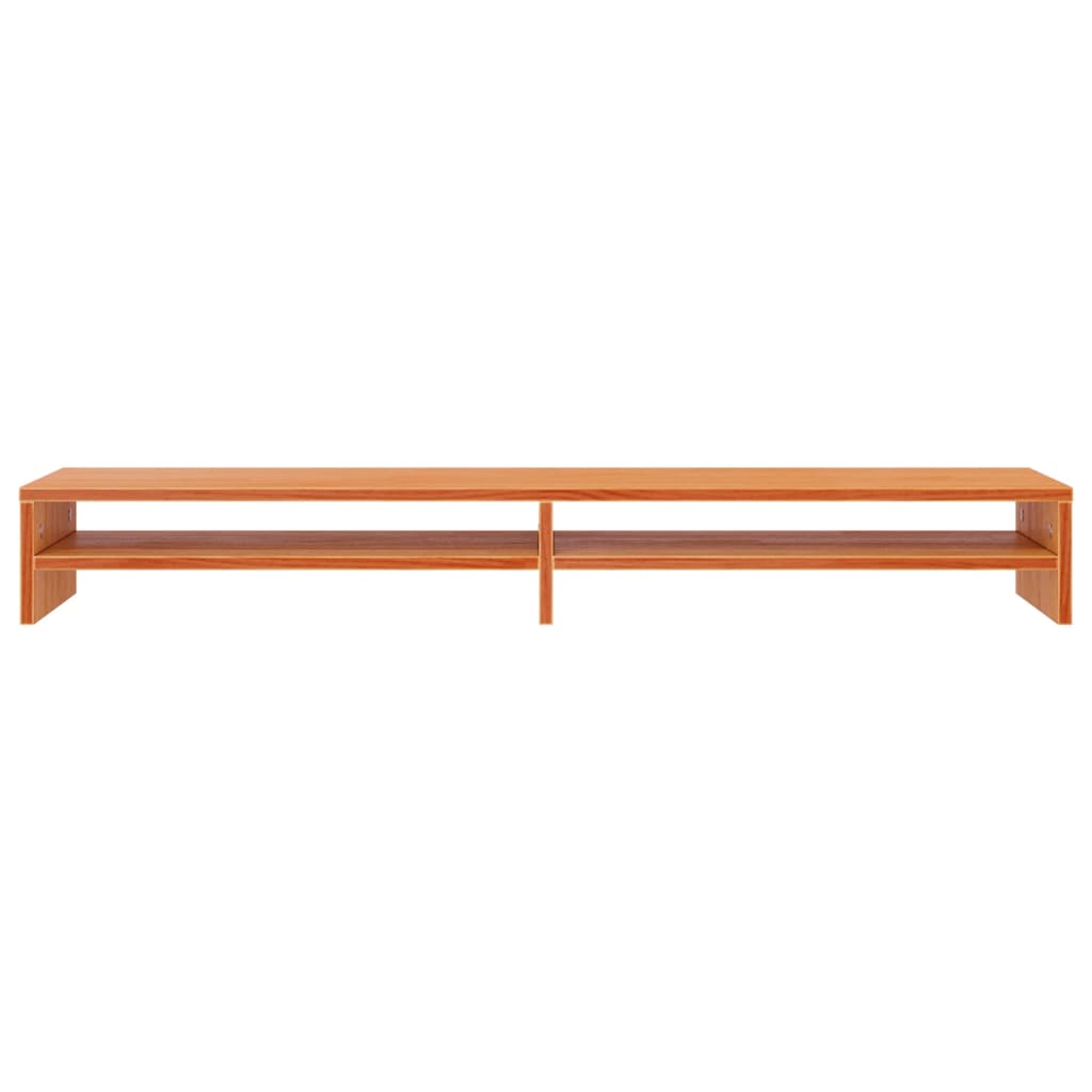 Monitorstandaard 100x24x13 cm massief grenenhout wasbruin – afbeelding 4