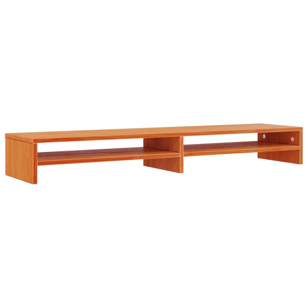 Monitorstandaard 100x24x13 cm massief grenenhout wasbruin – afbeelding 6