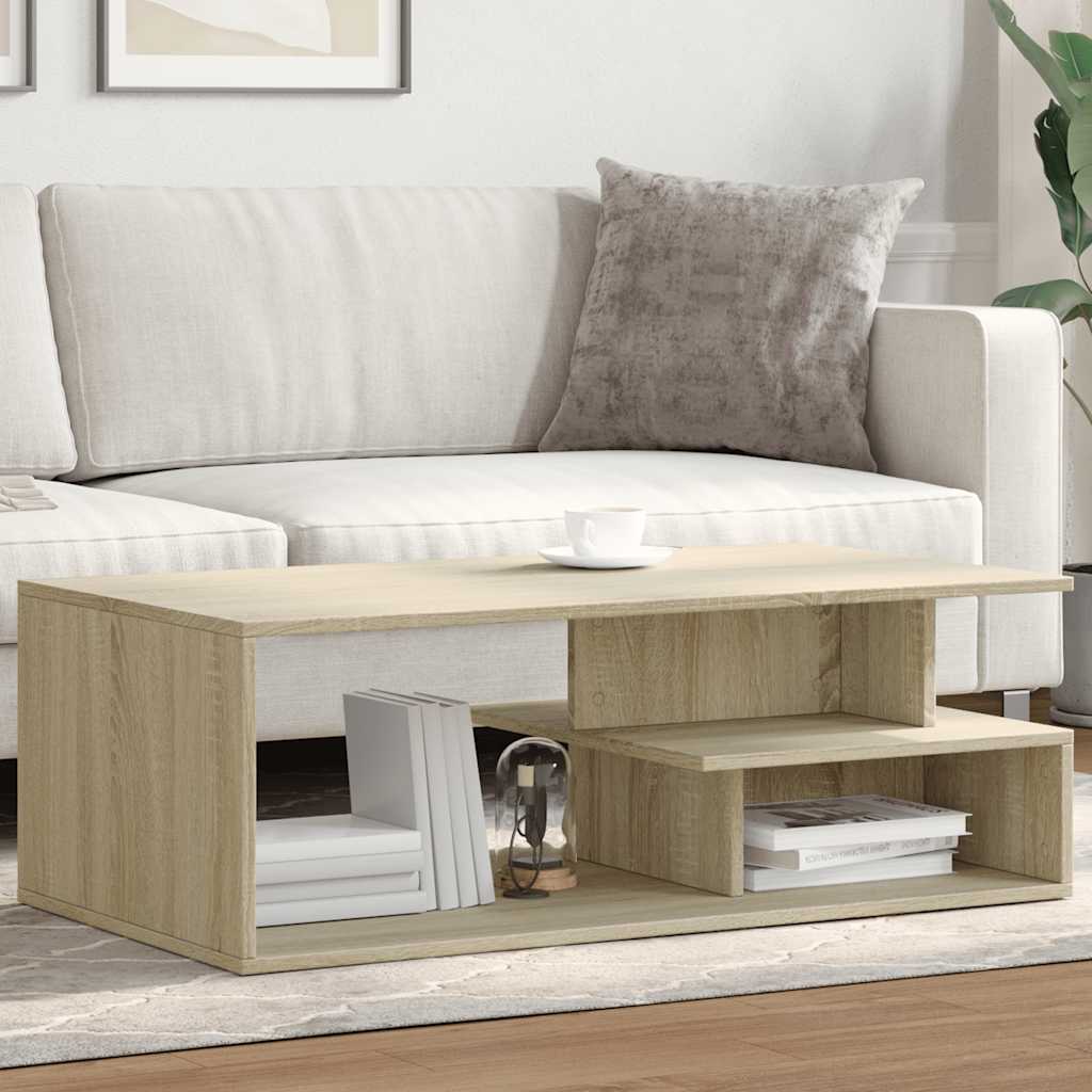 Salontafel 102x55x35 cm bewerkt hout sonoma eikenkleurig – afbeelding 1