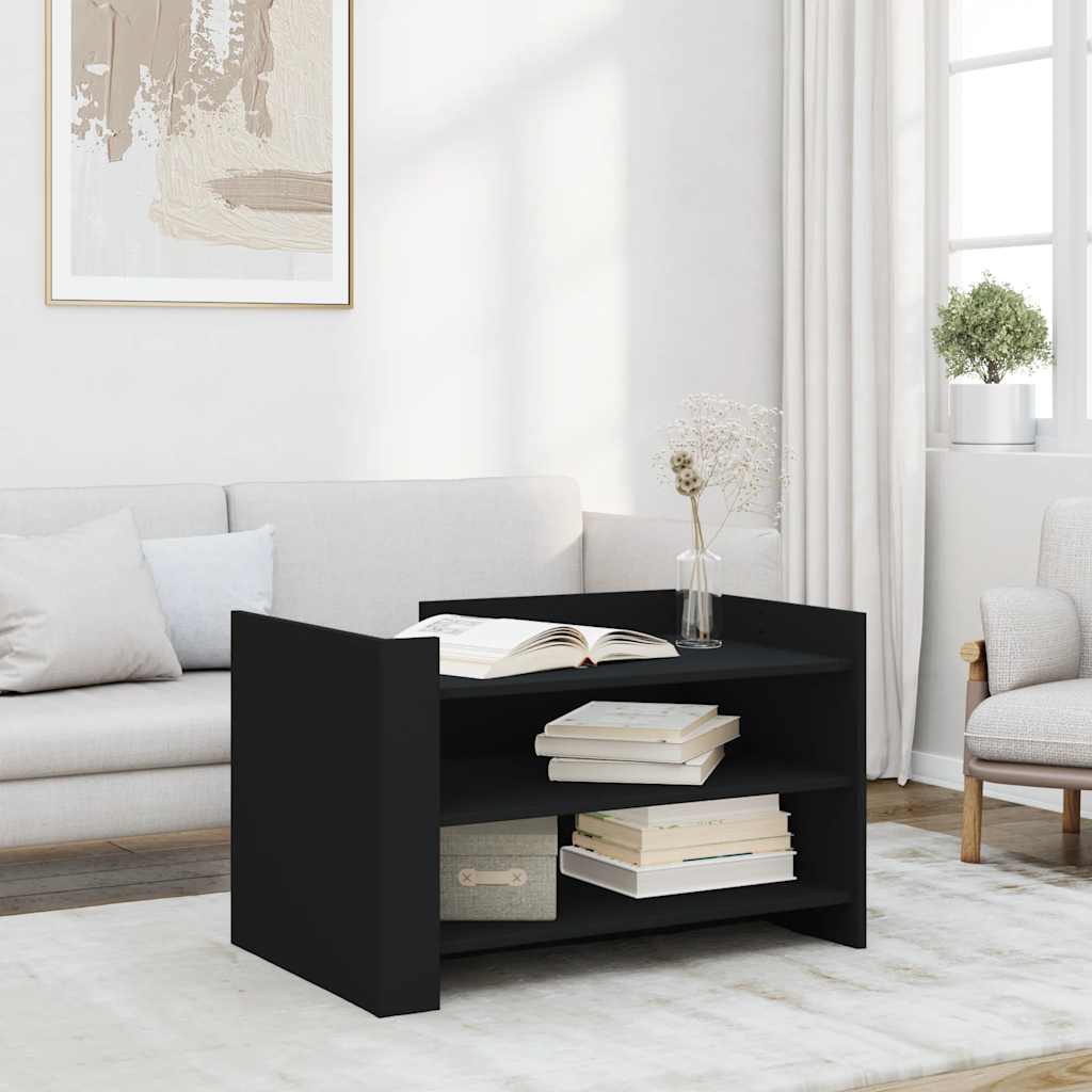 Salontafel 80x50x50 cm bewerkt hout zwart