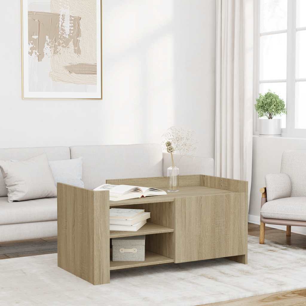 Salontafel 100x50x50 cm bewerkt hout sonoma eikenkleurig