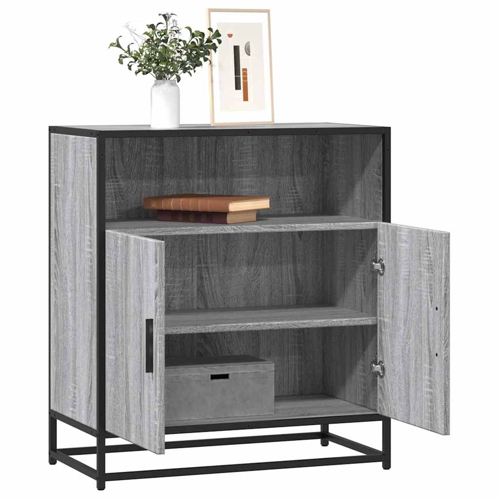 Dressoir 68x35x76 cm bewerkt hout grijs sonoma eikenkleurig