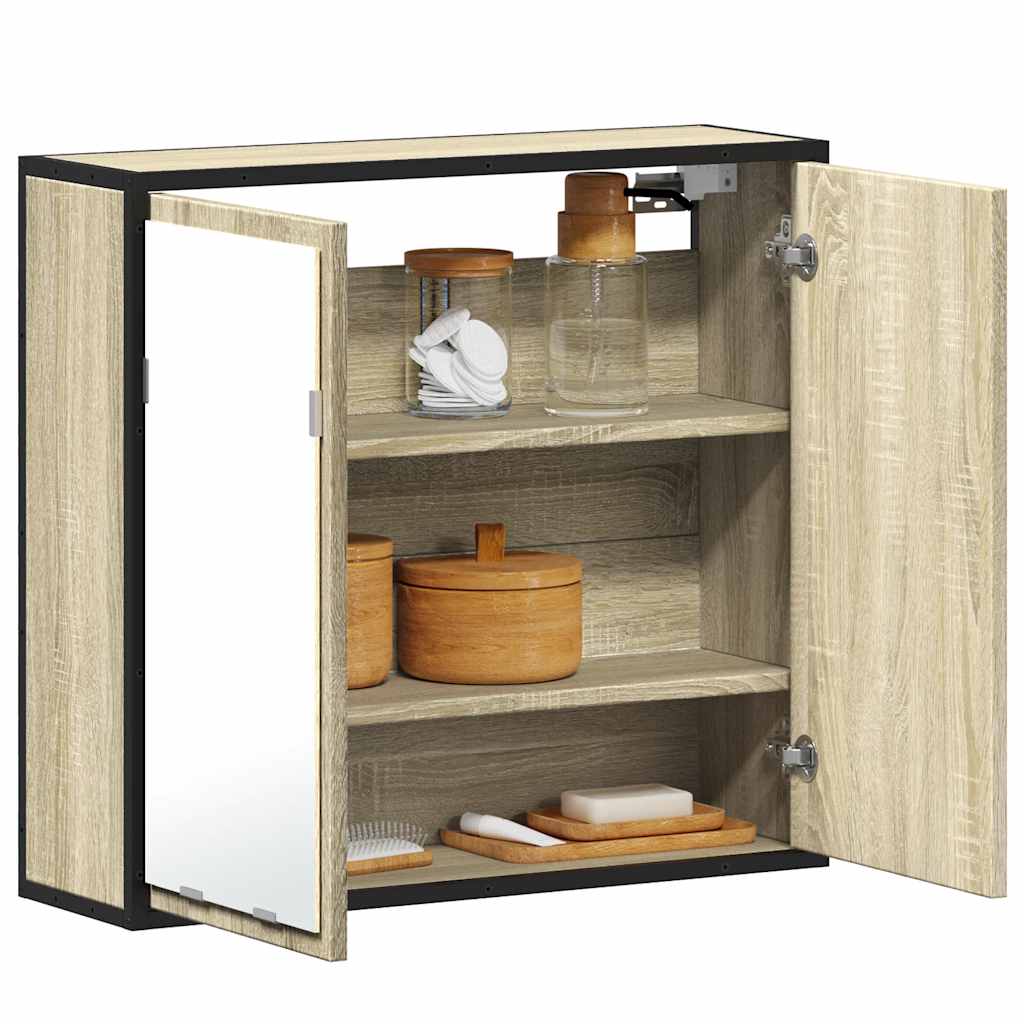 Badkamerspiegelkast Sonoma eiken 65x20x60 cm bewerkt hout