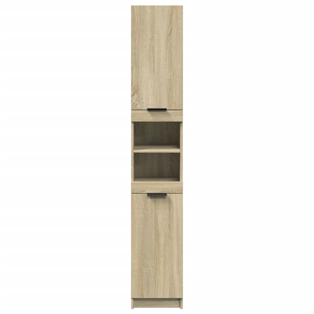 Badkamerkast 32x34x188,5 cm bewerkt hout sonoma eikenkleurig – afbeelding 4