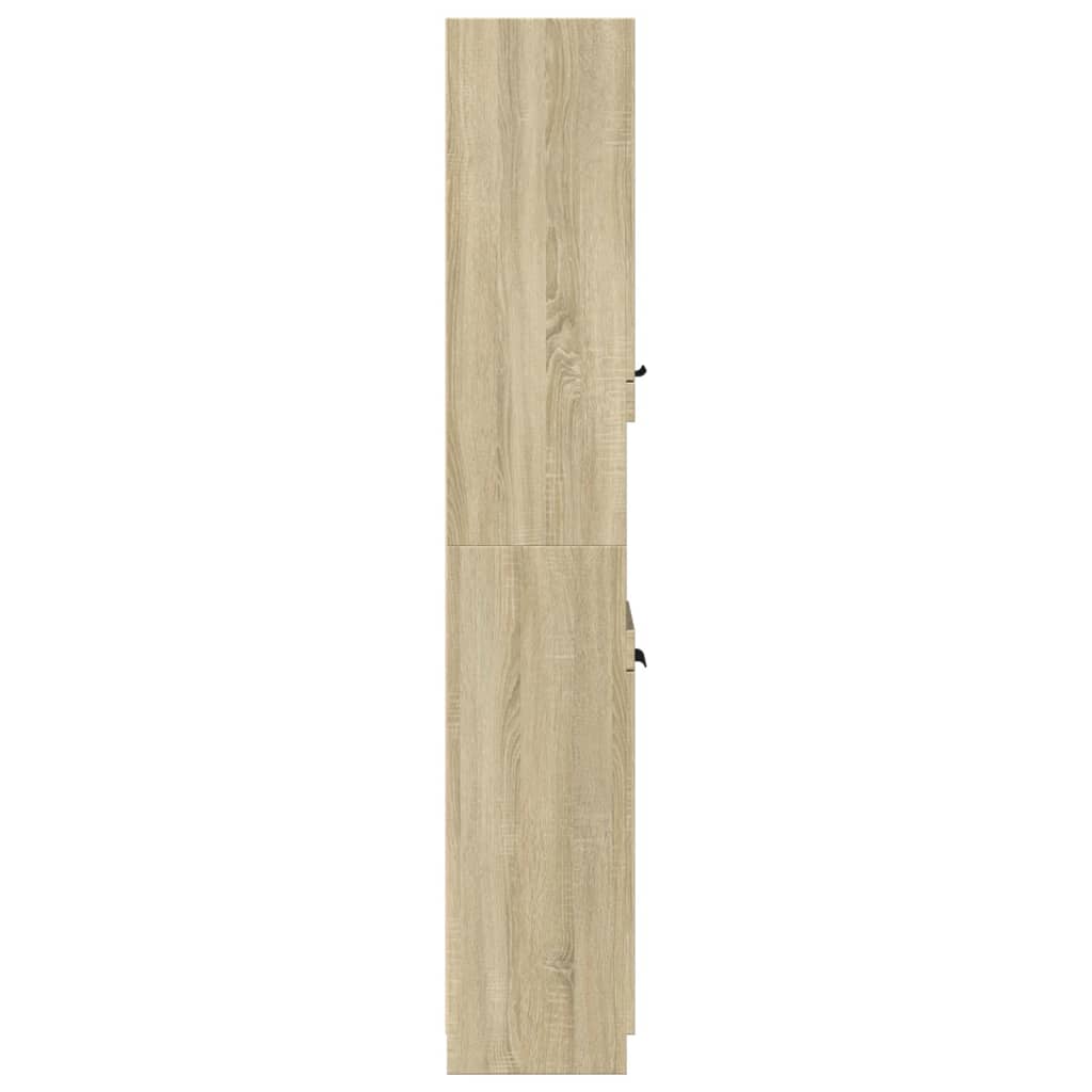 Badkamerkast 32x34x188,5 cm bewerkt hout sonoma eikenkleurig – afbeelding 5