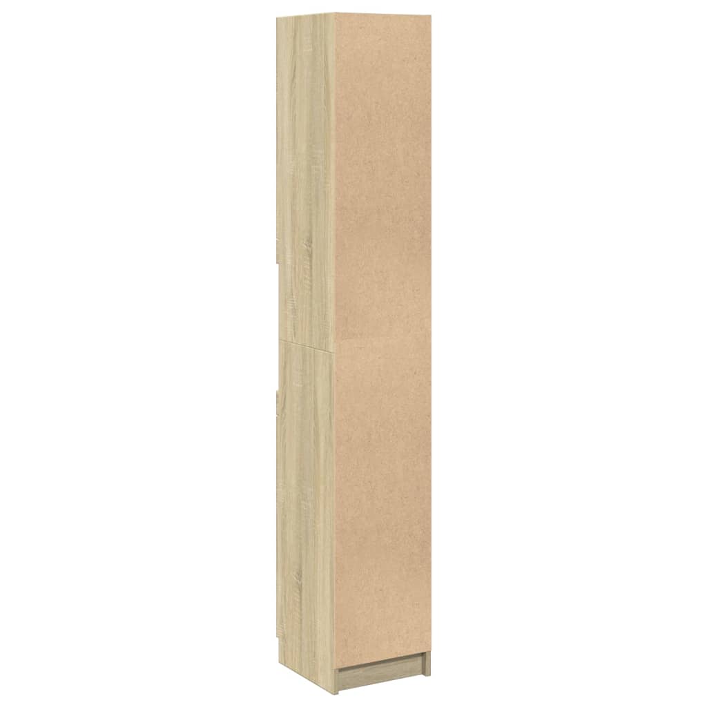 Badkamerkast 32x34x188,5 cm bewerkt hout sonoma eikenkleurig – afbeelding 6