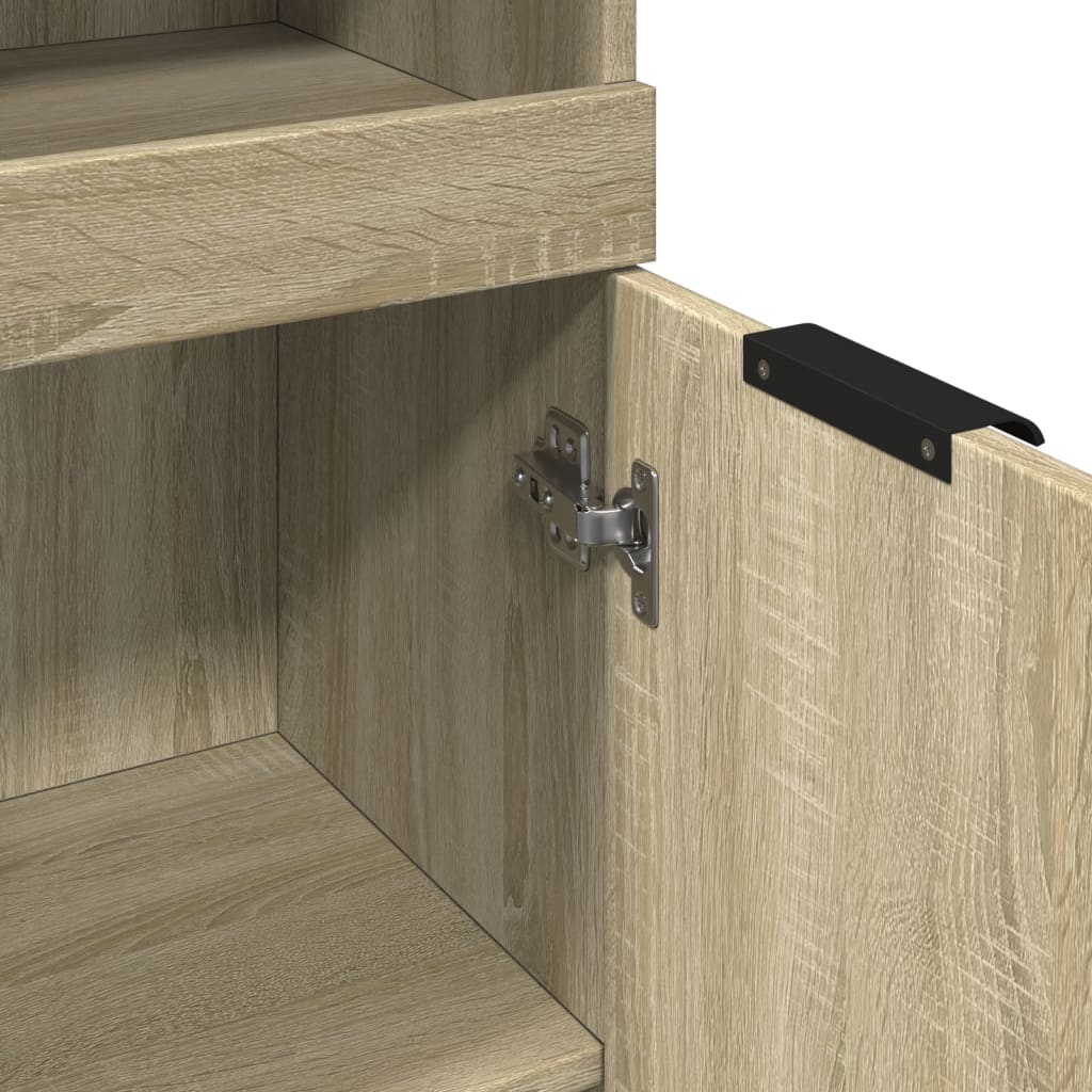 Badkamerkast 32x34x188,5 cm bewerkt hout sonoma eikenkleurig – afbeelding 8