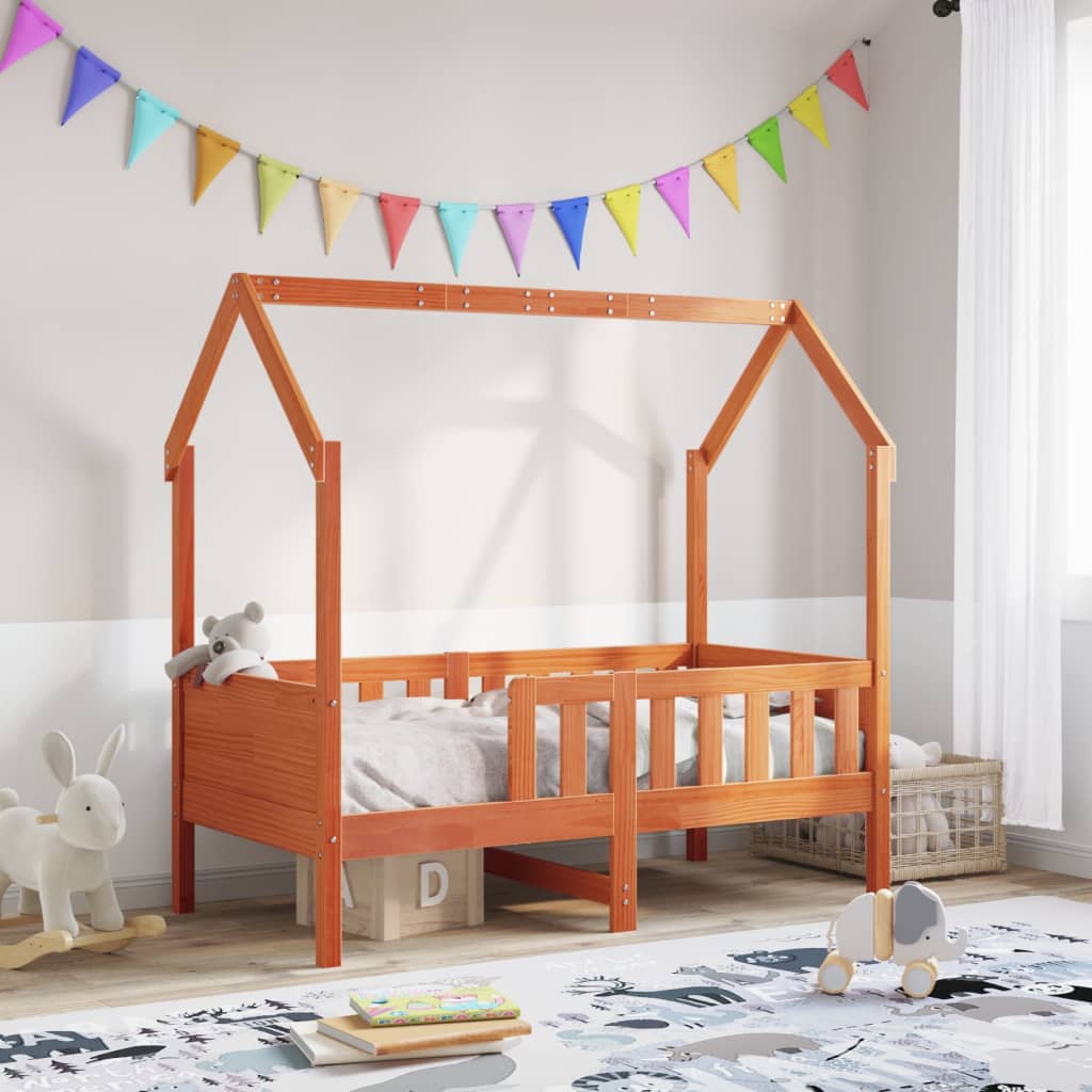 Bedhuis wasbruin massief grenenhout 80x160 cm – afbeelding 1